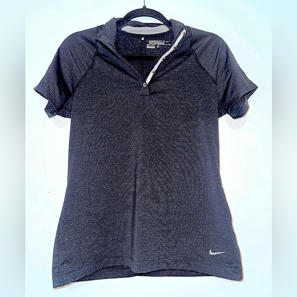 Golf Tour Performance Women's Size Medium Gray Mock Neck Polo Shirt